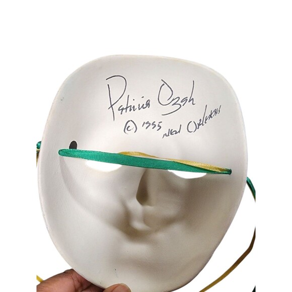 Face Mask Hand Painted with Ribbons Wall Hanging Art Wall Decor - Picture 6 of 7